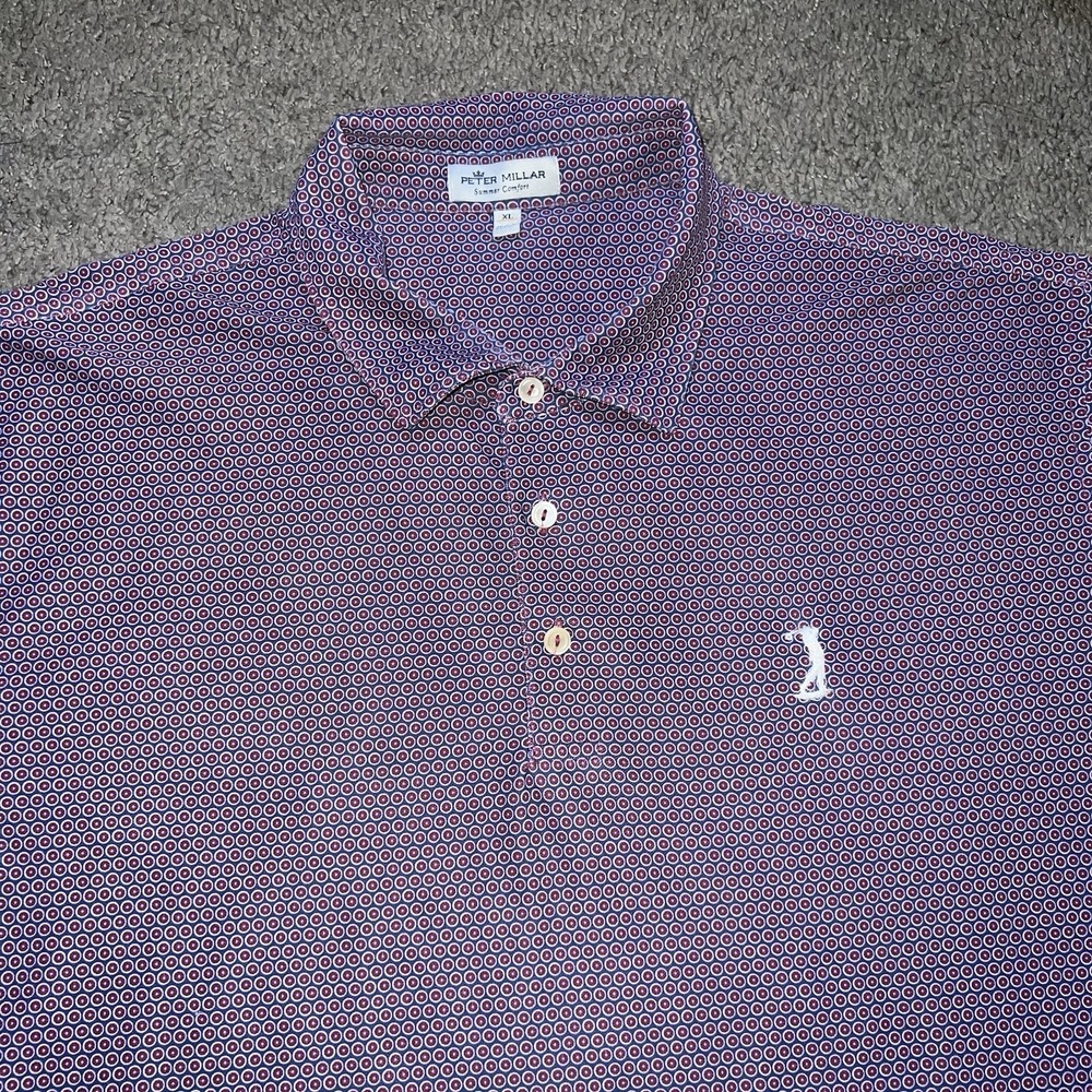 Peter Millar Summer Comfort Polo Mens XL Performance Geometric PGA Tour